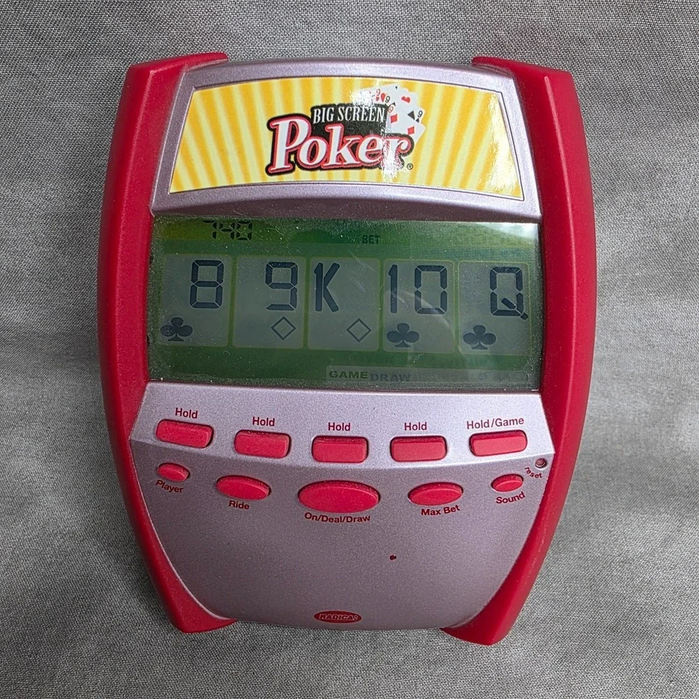 VTG Radica Big Screen Poker Handheld Backlit Lighted 3-in-1 Electronic Game 2005